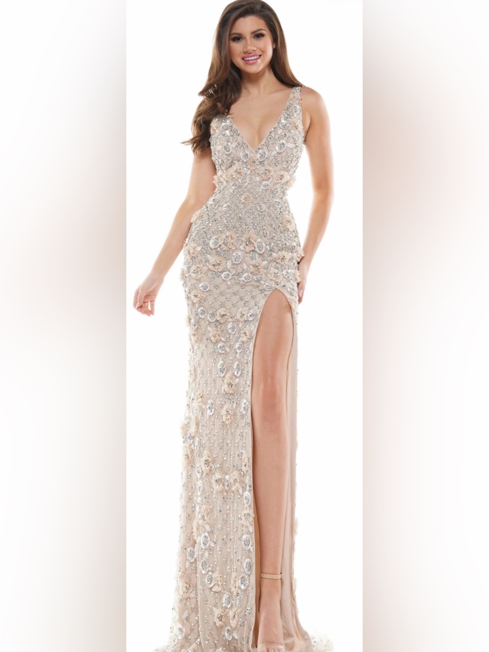 Embellished Nude Gown